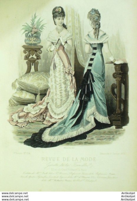 Gravure Mode La Gazette 1877 # 314 (Old Fashion plate)