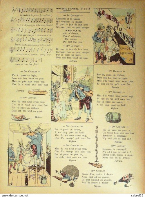 L'alouette & Le Pinson (Pellerin d'epinal)