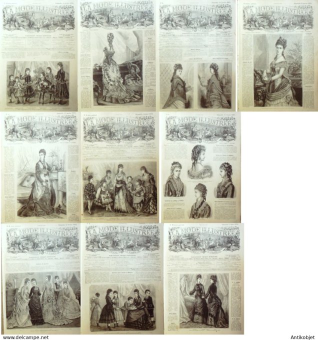 Mode illustree  1876 Lot de 10 journaux