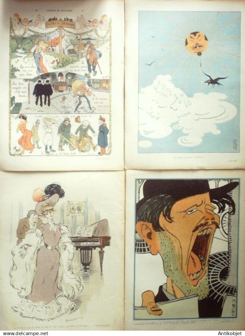 Le Rire 1905 lot 4 revues Mirande Bac Roubille Es Guillaume Villemot Leandre Losques Huard