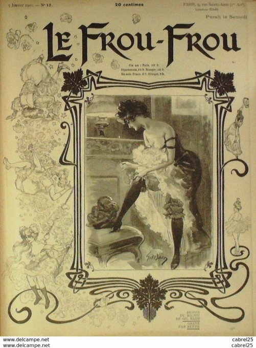 Le Frou Frou 1901 n° 12  BAER GERBAULT GUYDO ABEILLE ROUSSET ROUVEYRE PETITJEAN VILLON VIGNOLA