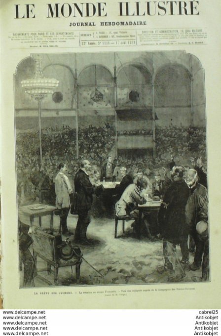 Le Monde illustré 1878 n°1116 Greve Des Cochers Cirque Fernando Bosnie Occupationinsurges Musulmans 