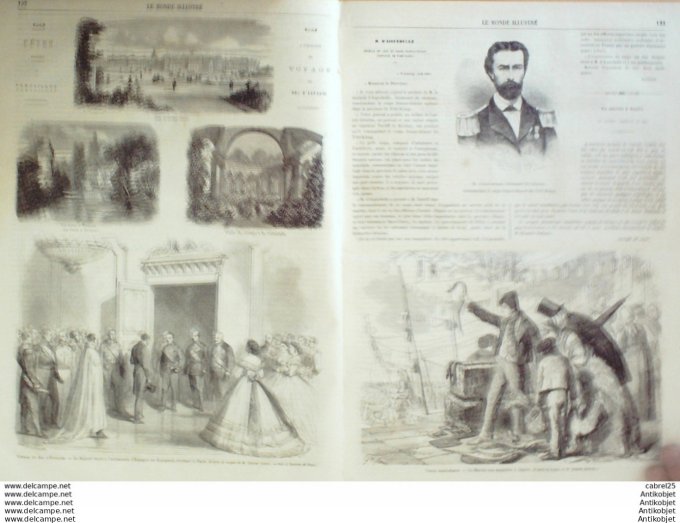 Le Monde illustré 1864 n°385 Napolitains Limoges (87) Arcachon (33) St-Cloud Roi d'Espagne