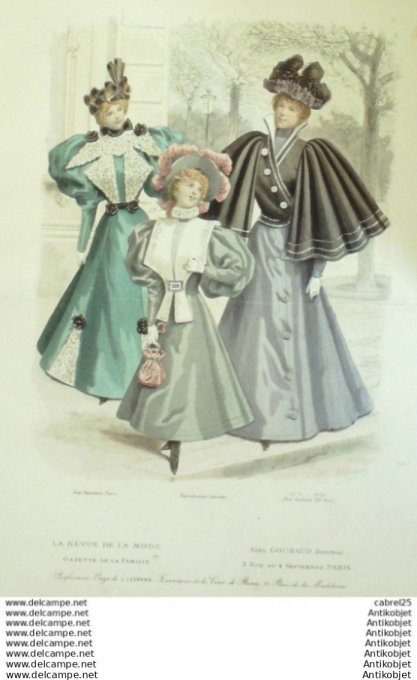 Gravure Mode La Gazette 1895 # 09 (Old Fashion plate)