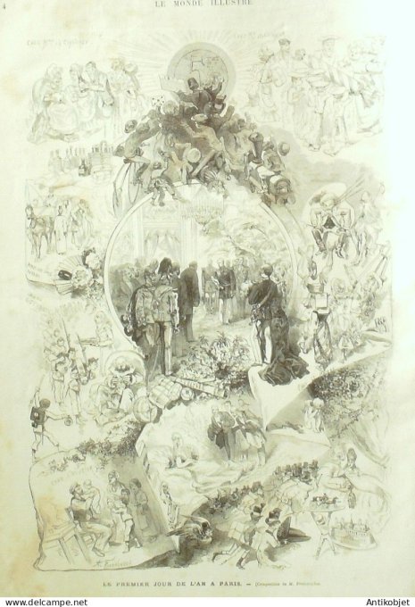 Le Monde illustré 1877 n°1030 St-Ouen (93) Russie Kiskenew Roumanie Galatz