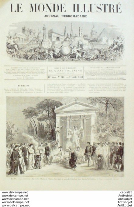 Le Monde illustré 1871 n°745 Vincennes (94) indemnité De Guerre Buste Auber Versailles (78)