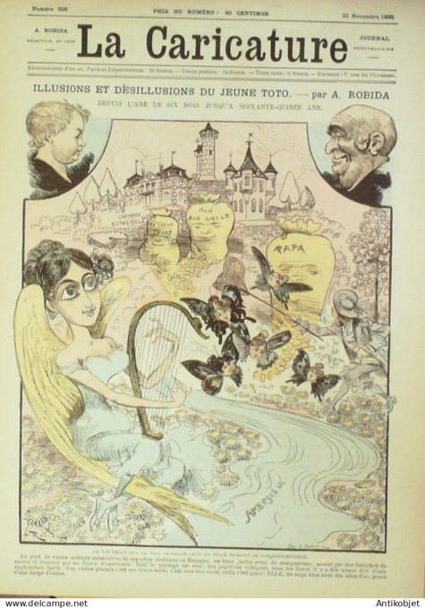 La Caricature 1885 #308 Jeune Toto Robida Doctoresse Sorel Pompier Job Gino