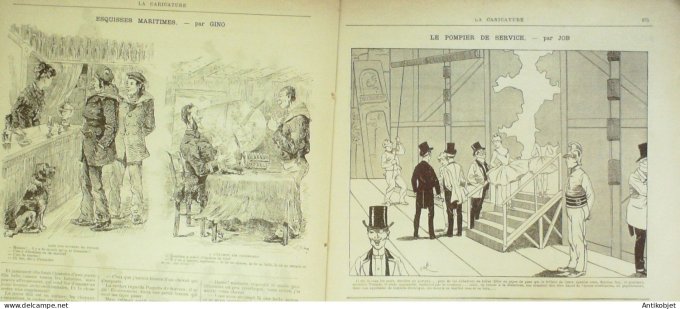 La Caricature 1885 #308 Jeune Toto Robida Doctoresse Sorel Pompier Job Gino