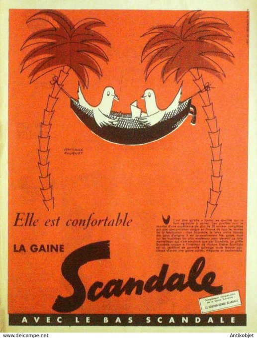 Publicité Lingerie Scandale signée Fournet 1947
