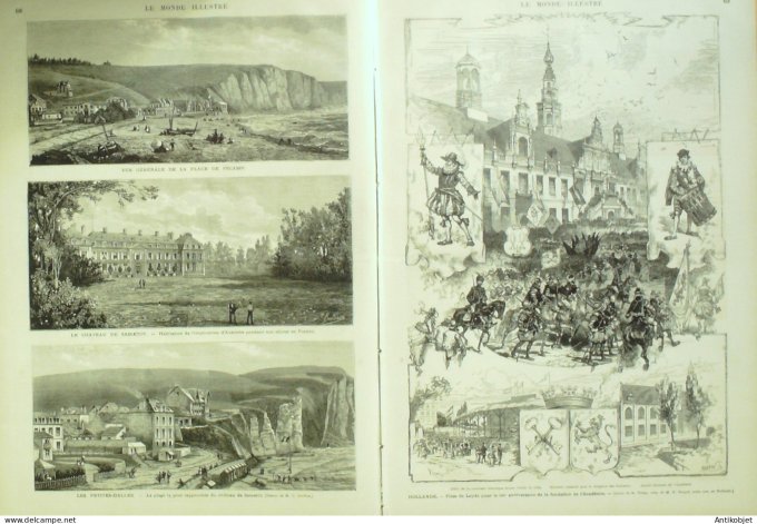 Le Monde illustré 1875 n°955 Fécamp Sassetot (76) Pau Bilhères (64) Tunisie Pays-Bas Leyde