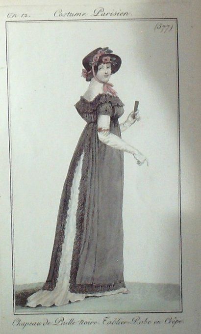 Gravure Mode Costume Parisien 1804 an 12 # 577 (eau forte old Fashion plate