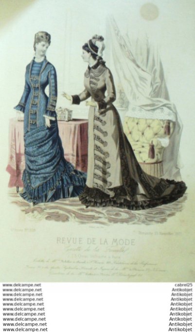 Gravure Mode La Gazette 1877 # 308 (Old Fashion plate)