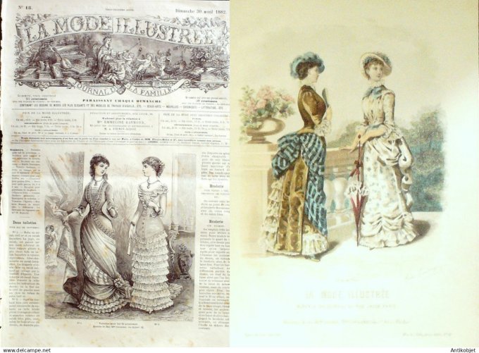 La Mode illustrée journal + gravure associée 1882 # 18