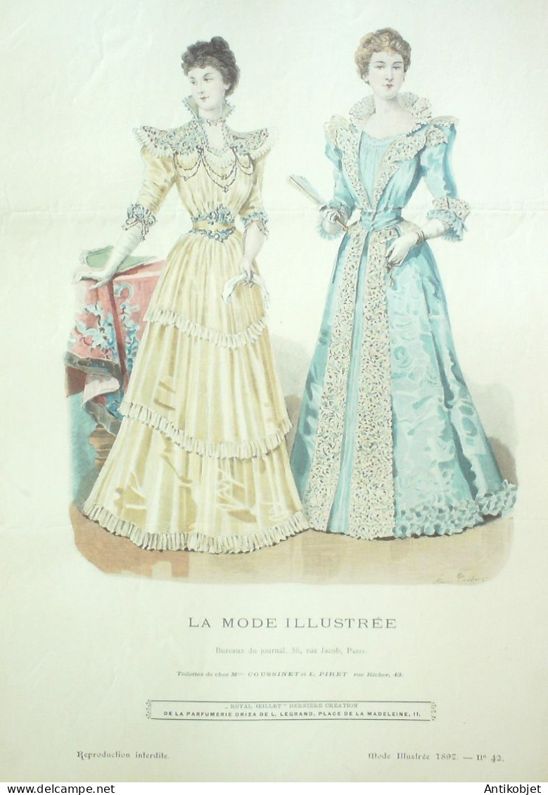 Gravure Mode illustree 1897 # 42 (Old Fashion plate) RARE