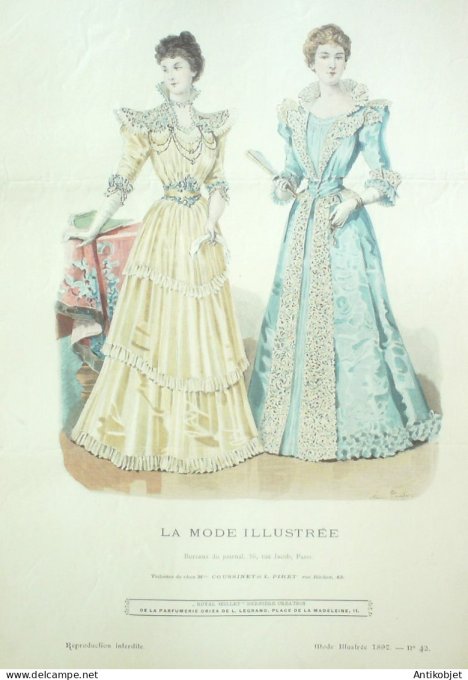 Gravure Mode illustree 1897 # 42 (Old Fashion plate) RARE