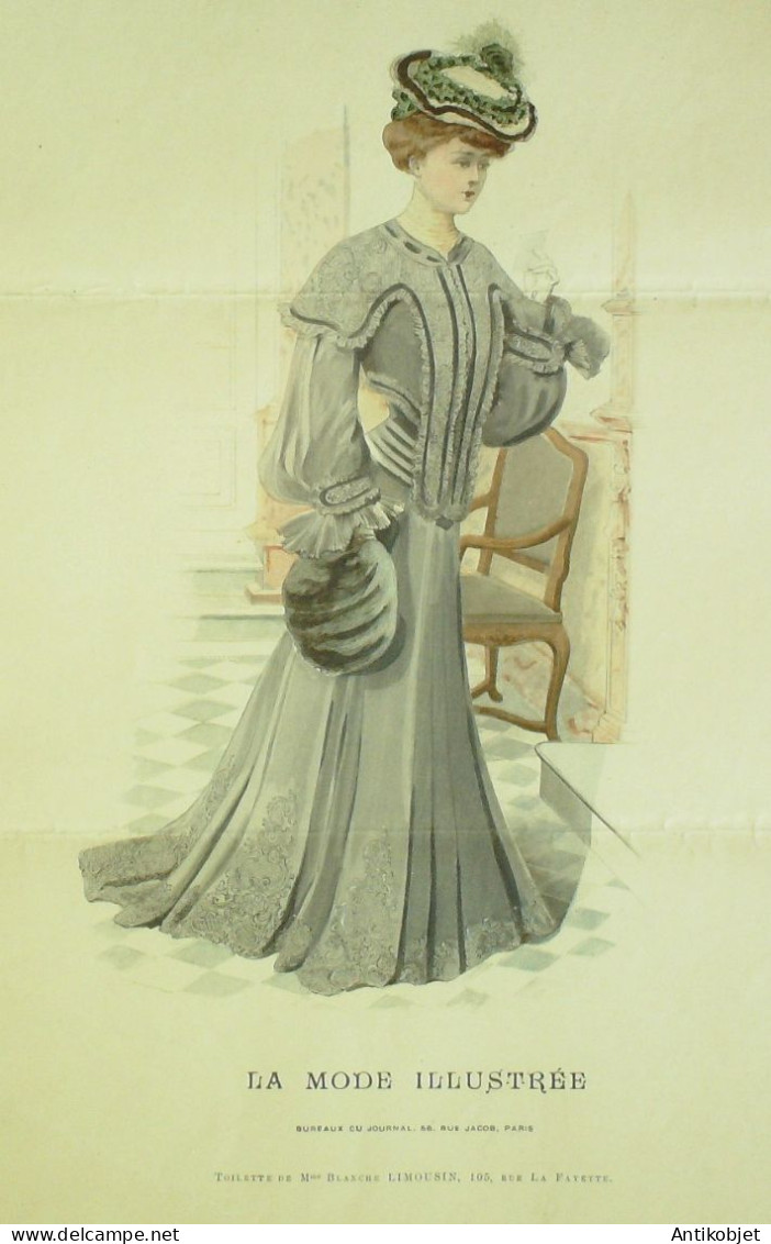 Gravure Mode illustree 1904 #  1 (Old Fashion plate) RARE