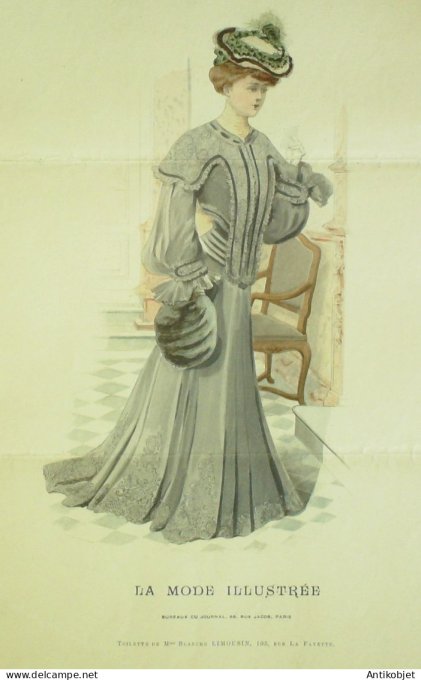 Gravure Mode illustree 1904 #  1 (Old Fashion plate) RARE