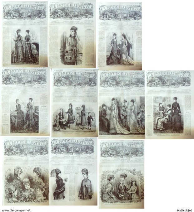 Mode illustree  1879 Lot de 10 journaux