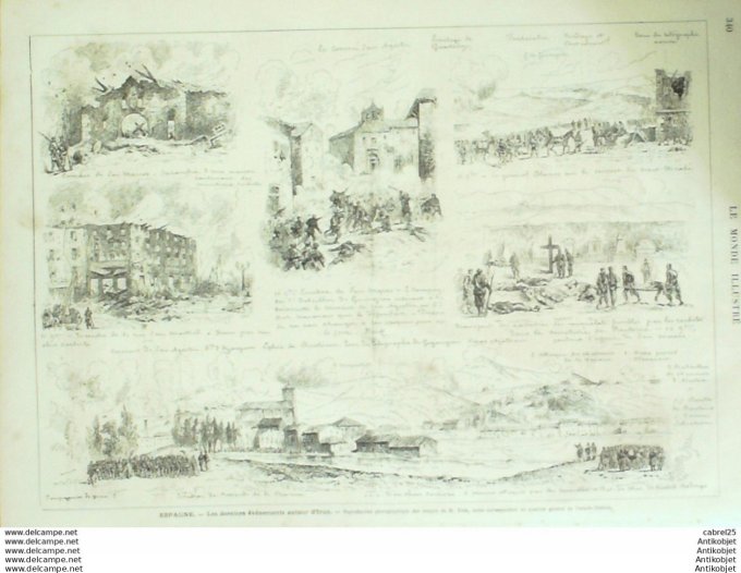 Le Monde illustré 1874 n°920 St Denis (93) Montmartre Algérie Alger Alzonne (11) Caradoc (64) Angoul