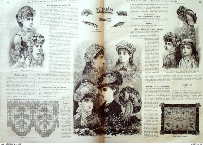 La Mode illustrée journal + gravure associée 1882 # 18