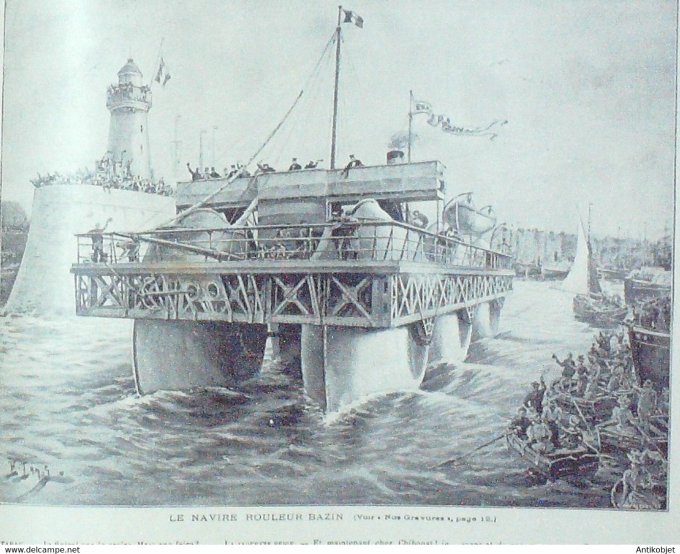 Soleil du Dimanche 1897 n°50 Navire rouleur ingénieur Bazin Comte Goluchowski