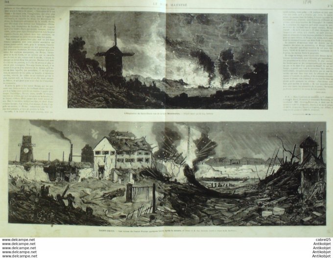 Le Monde illustré 1874 n°920 St Denis (93) Montmartre Algérie Alger Alzonne (11) Caradoc (64) Angoul