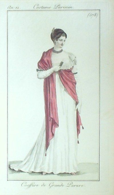 Costume Parisien 1804 an 12 # 578 (eau forte) Coiffure de grande parure