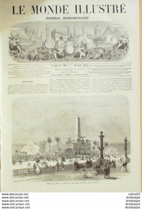 Le Monde illustré 1864 n°384 Danemark Sund Salling Lumfjord St Germain L'auxerrois Algérie Oran Tiar