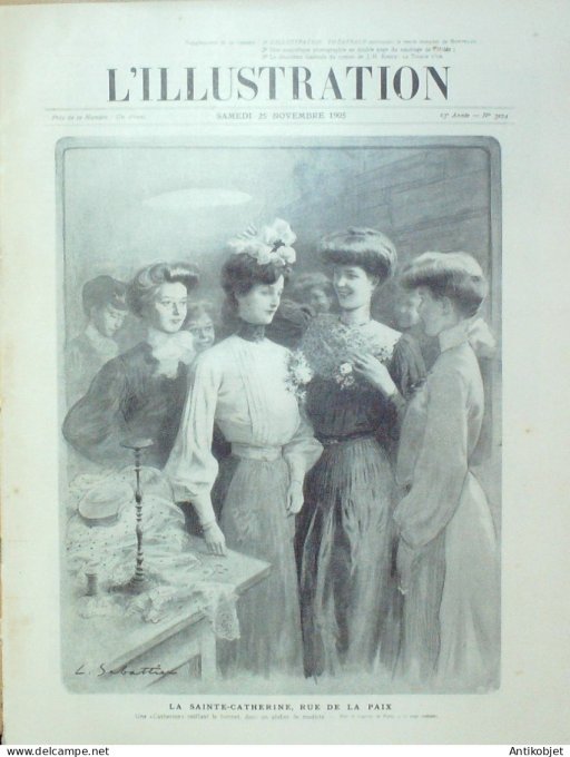 L'illustration 1905 n°3274 Norvège Haakon VII vapeur Hilda St-Malo (35) catastrophe Espagne Estramad