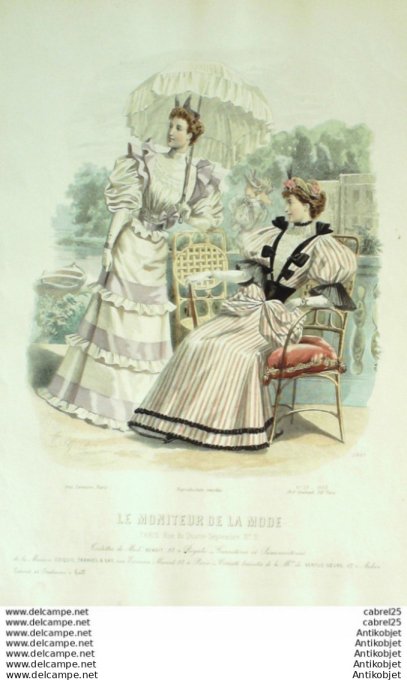 Gravure Mode Le Moniteur 1893 # 29 (Old Fashion plate)
