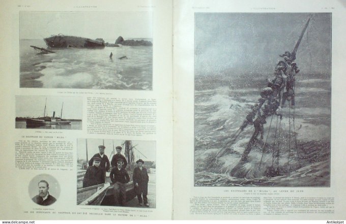 L'illustration 1905 n°3274 Norvège Haakon VII vapeur Hilda St-Malo (35) catastrophe Espagne Estramad