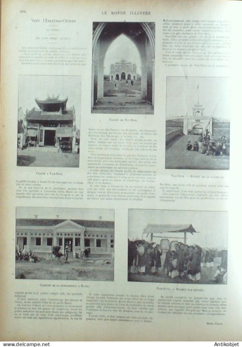 Le Monde illustré 1899 n°2203 Vietnam Tonkin Hanoï Nam-Dinh Toulon (83) Madagascar Mandraka Mahalaya