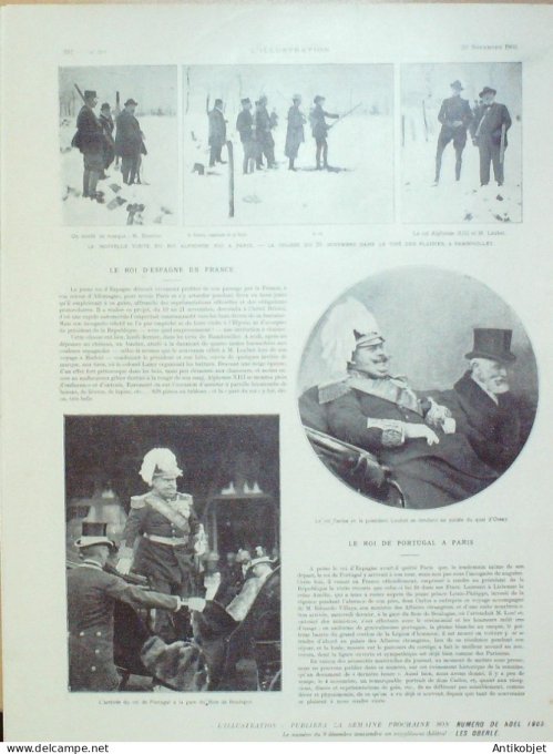 L'illustration 1905 n°3274 Norvège Haakon VII vapeur Hilda St-Malo (35) catastrophe Espagne Estramad