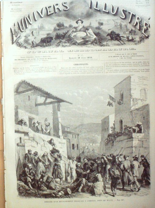 L'Univers illustré 1859 #  57 Italie Milan Corsico Partition cri des zouaves