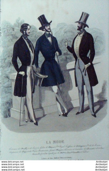 Gravure La mode 1842 # 12 (aquarelle old Fashion plate)