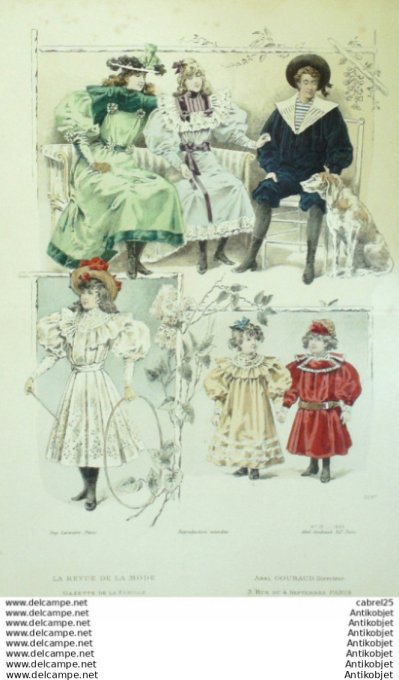 Gravure Mode La Gazette 1895 # 13 (Old Fashion plate)