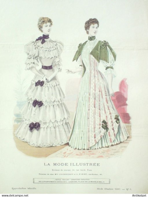 Gravure Mode illustree 1897 # 09 (Old Fashion plate) RARE