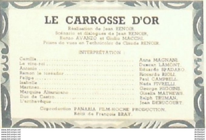 Mon Film 355 53-06-10 Le carosse d'or Anna Magnaniri Cardo Rioli