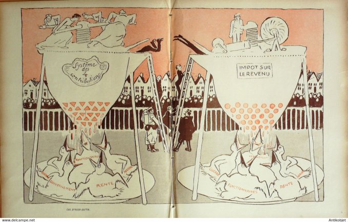 L'Assiette au beurre 1907 # 318 Les quatre vieilles contributions Grandjouan