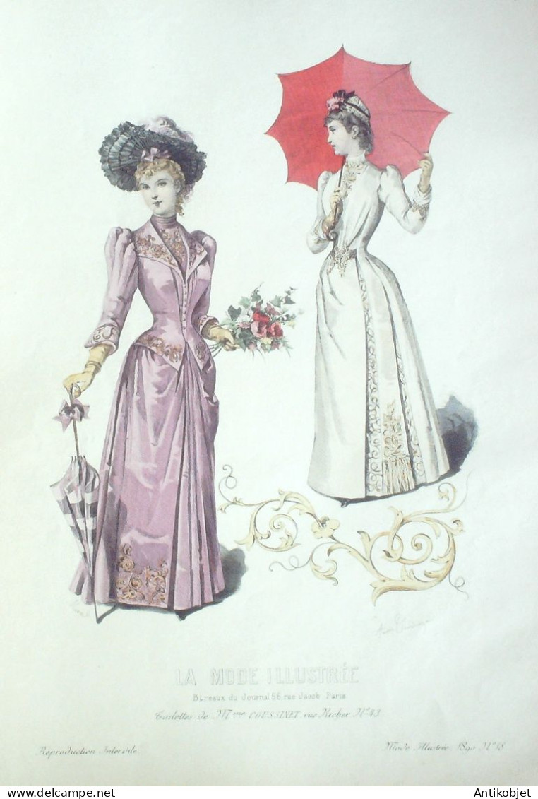 Gravure Mode illustree 1890 # 18 (Old Fashion plate) RARE