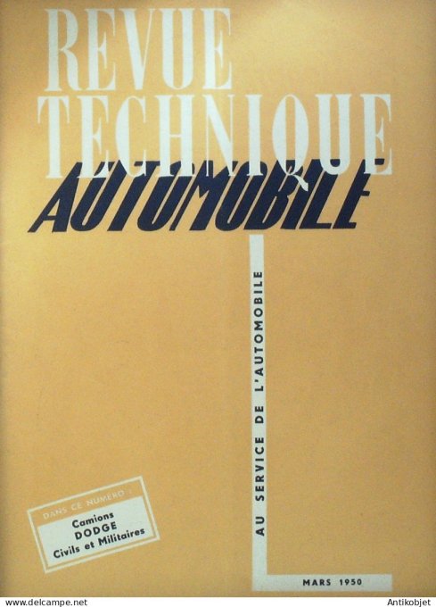Revue Tech. Automobile 1950 Renault 4cv Dodge Marchal
