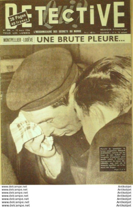 Détective 1956 # 506 Guéméné Montpellier La Ferté-Milon Orange