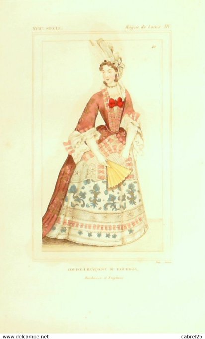 De Bourbon Louise Françoise 17ème Louis Xiv 1852