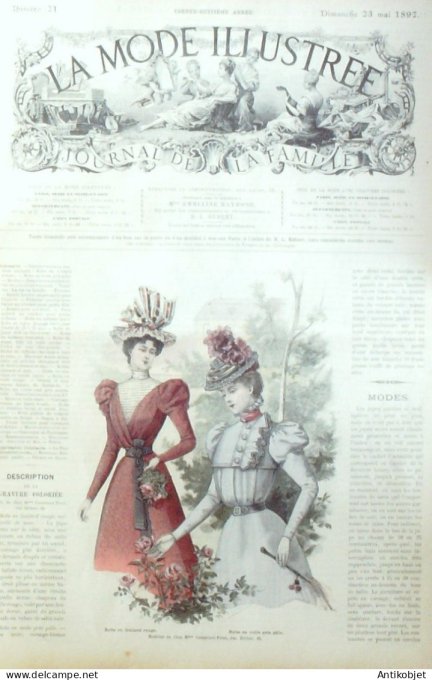 La Mode illustrée journal 1897 n° 21 Robes en foulard & voile