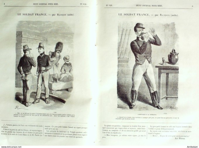 Petit journal pour Rire 1858 # 131 Le Soldat France Randon