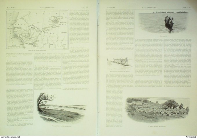 L'illustration 1896 n°2788 Mali Tombouctou Niger Koulikoro Bammakou Gourao Egypte Caire