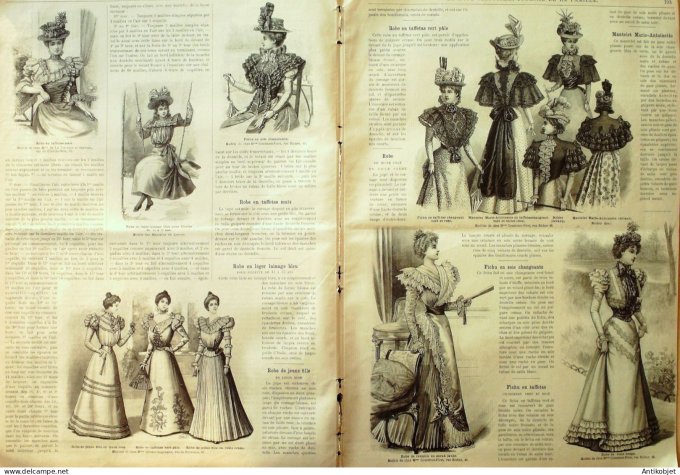 La Mode illustrée journal 1897 n° 21 Robes en foulard & voile