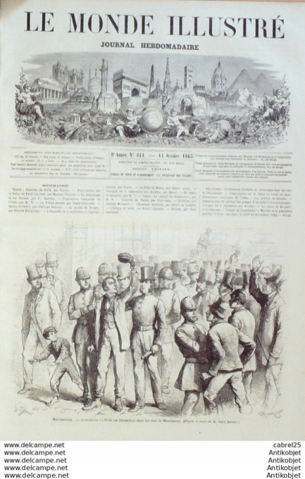 Le Monde illustré 1865 n°444 Manchester Inde Chandernagor Corse Brando Guadeloupe Basse-Terre