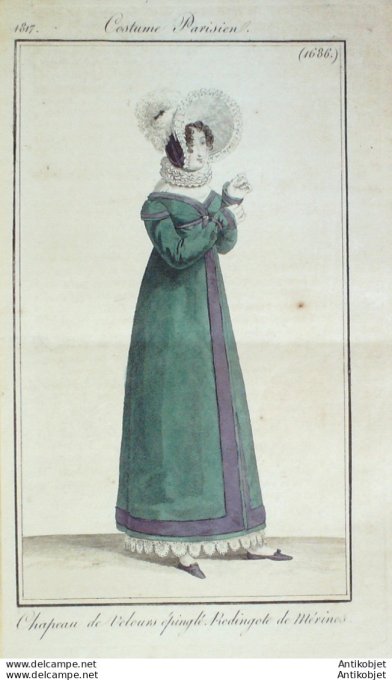 Costume Parisien 1817 # 1686 Redingote de mérinos