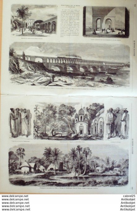 Le Monde illustré 1865 n°444 Manchester Inde Chandernagor Corse Brando Guadeloupe Basse-Terre